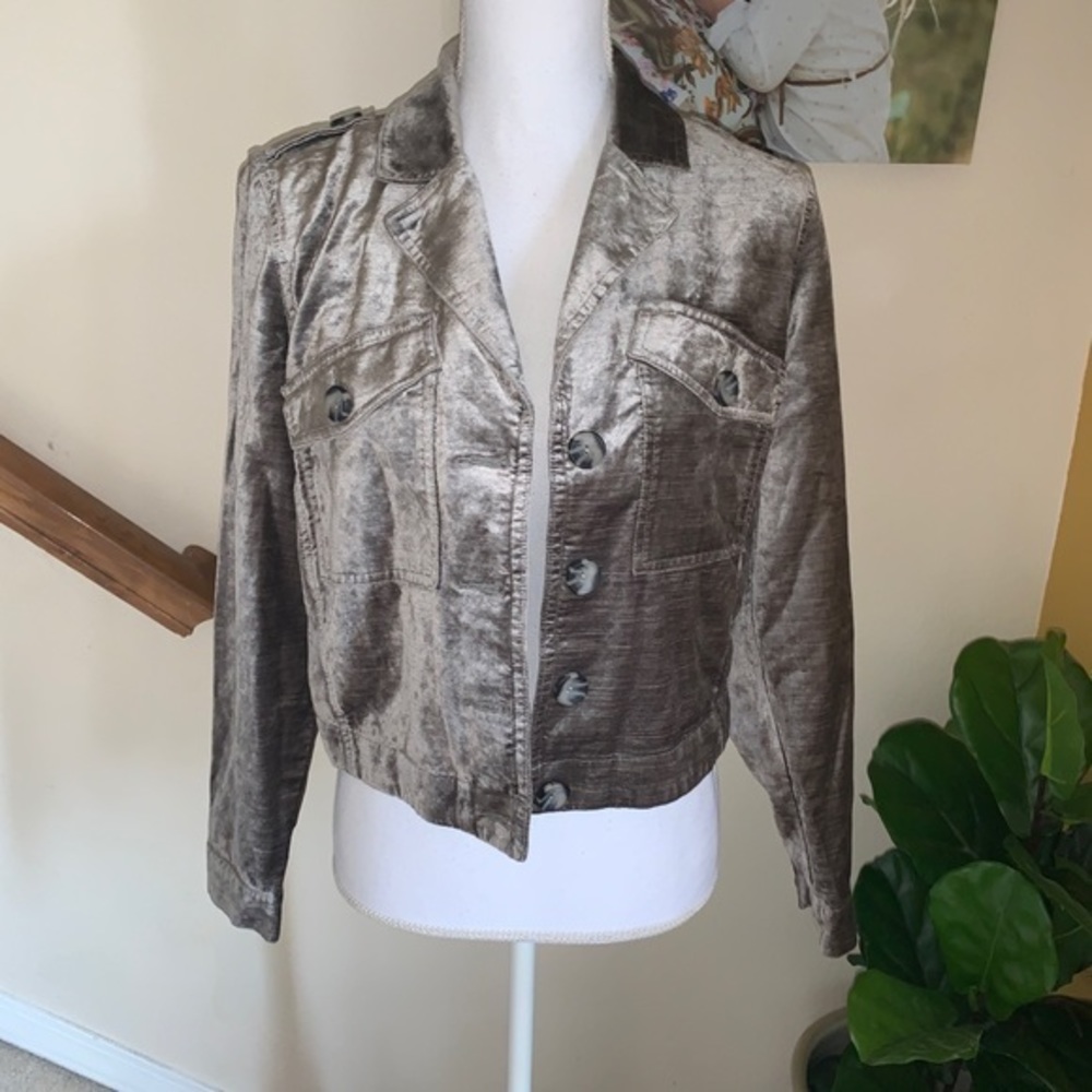 CAbi 3377 Gray‎ velvet blazer jacket size S
